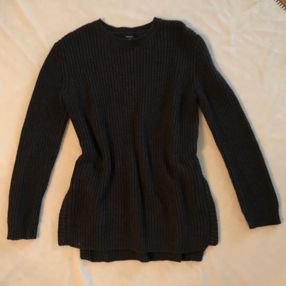 Gray knit sweater